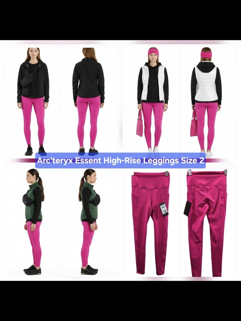 BNWTT Arc'teryx Essent High-Rise Leggings Fuchsia Pink Size 2